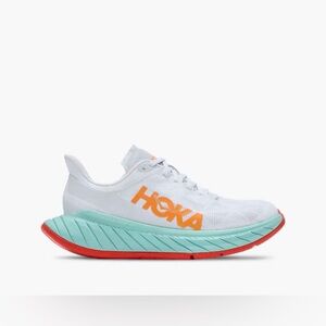 Hoka White and Teal Athletic Shoes